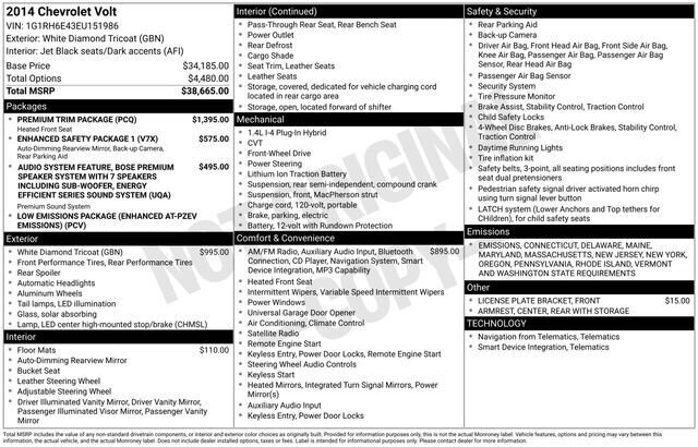 
								2014 Chevrolet Volt Base full									
