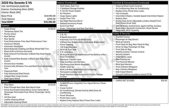 
								2020 Kia Sorento S full									