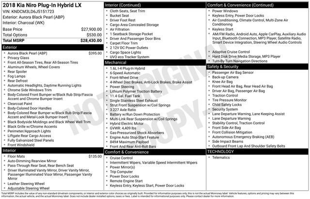 
								2018 Kia Niro Plug-In Hybrid LX w/ Apple Car Play full									