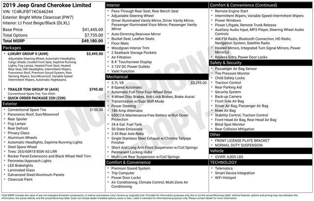 
								2019 Jeep Grand Cherokee Limited full									