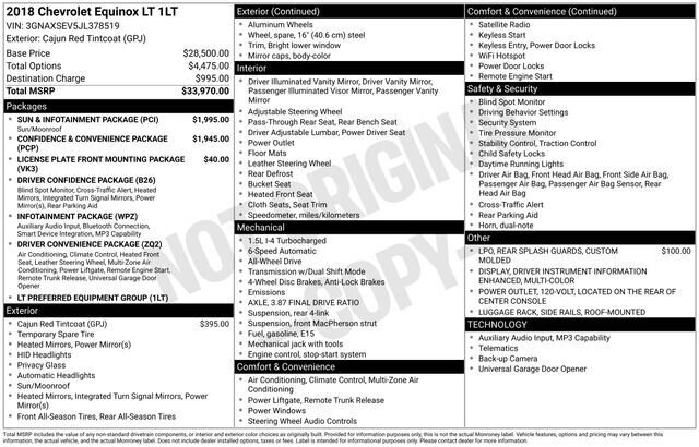 
								2018 Chevrolet Equinox LT w/ Apple Car Play full									