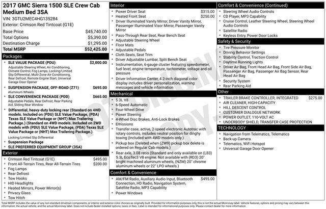 
								2017 GMC Sierra 1500 SLE w/ Navigation full									