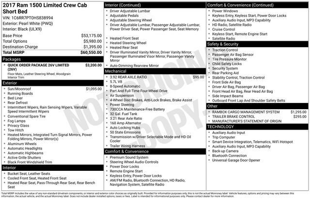
								2017 RAM 1500 Limited w/ Navigation full									